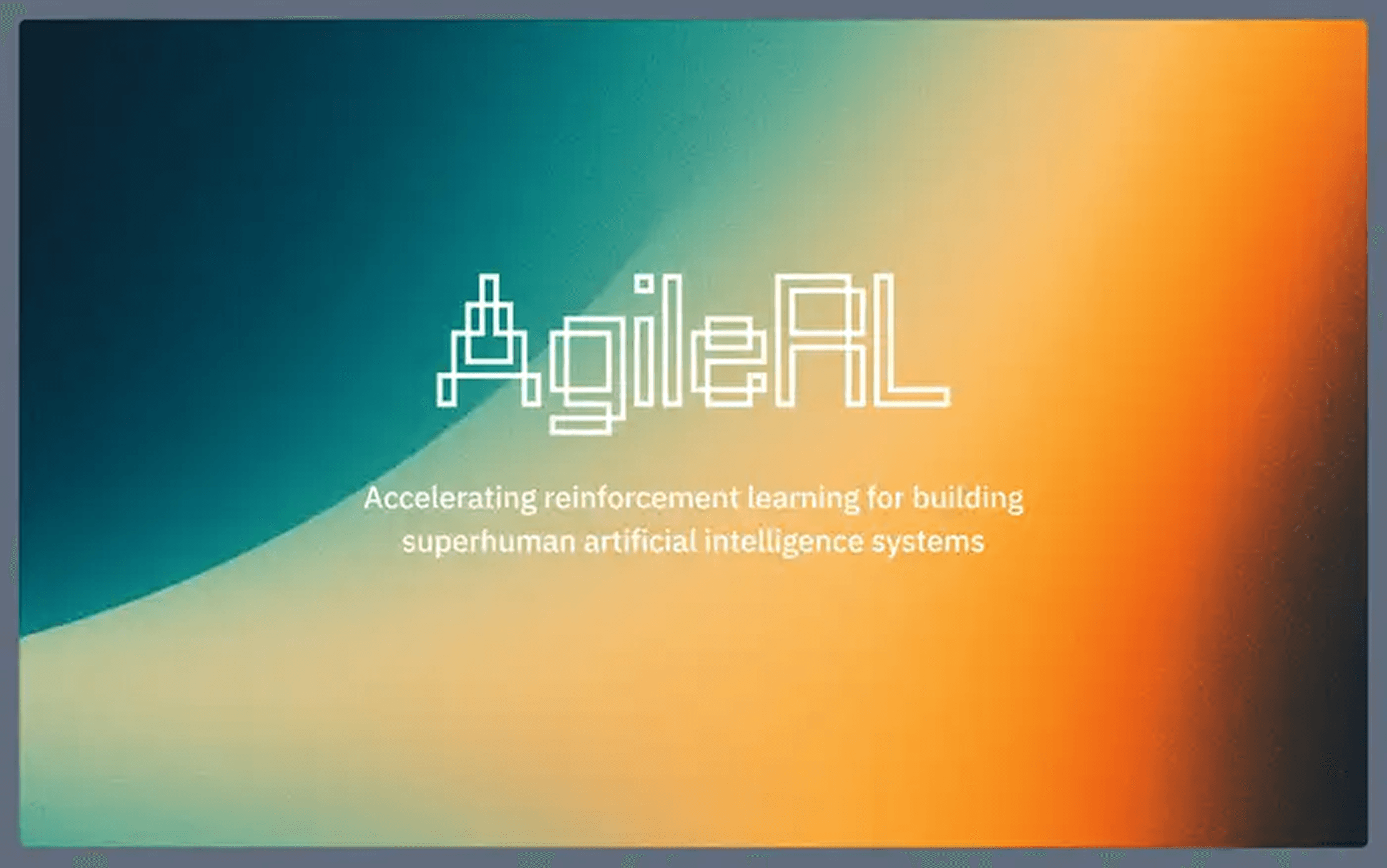 AgileRL pitch deck — slide 1