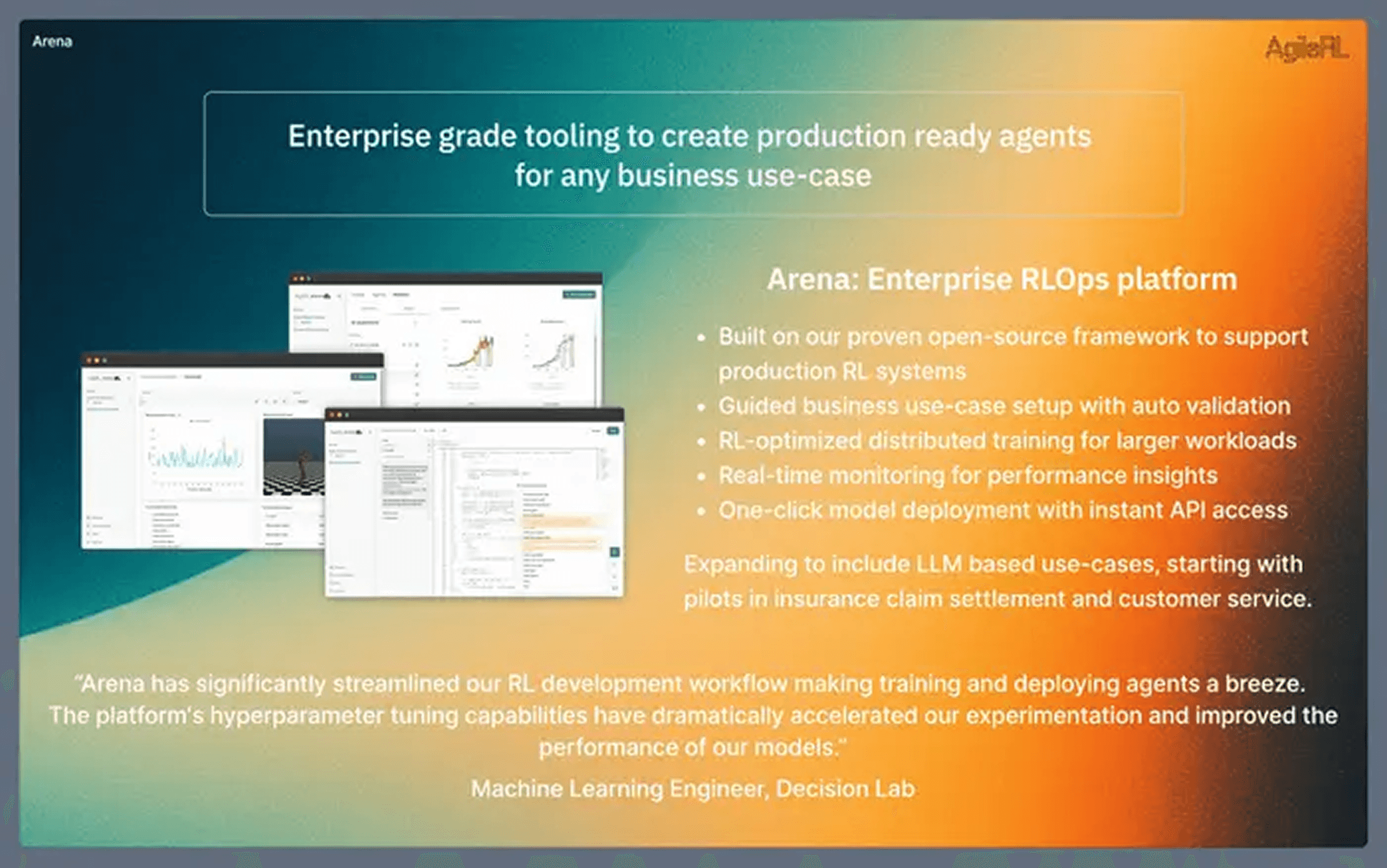 AgileRL pitch deck — slide 6