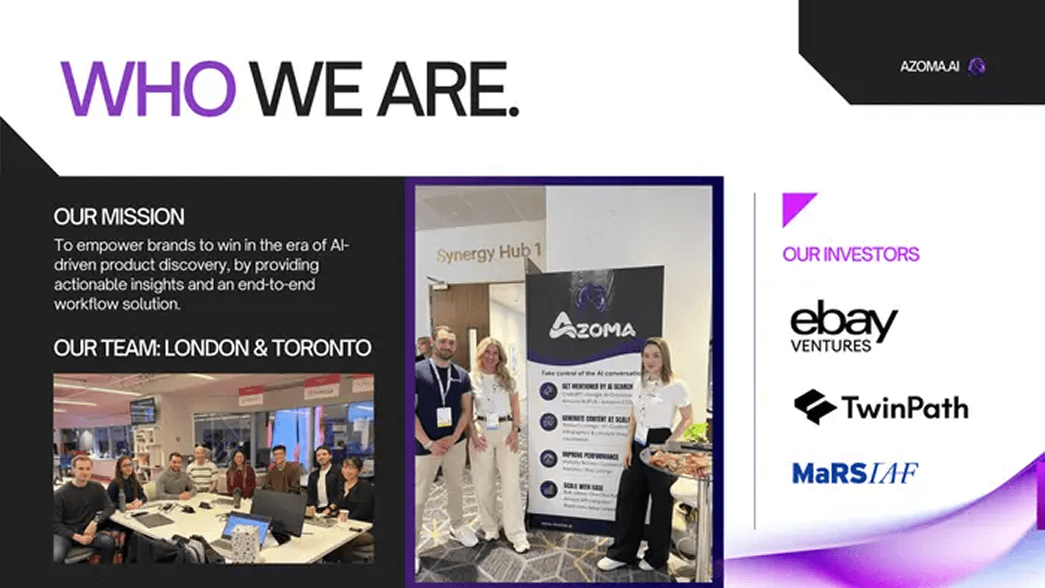 Azoma pitch deck — slide 3