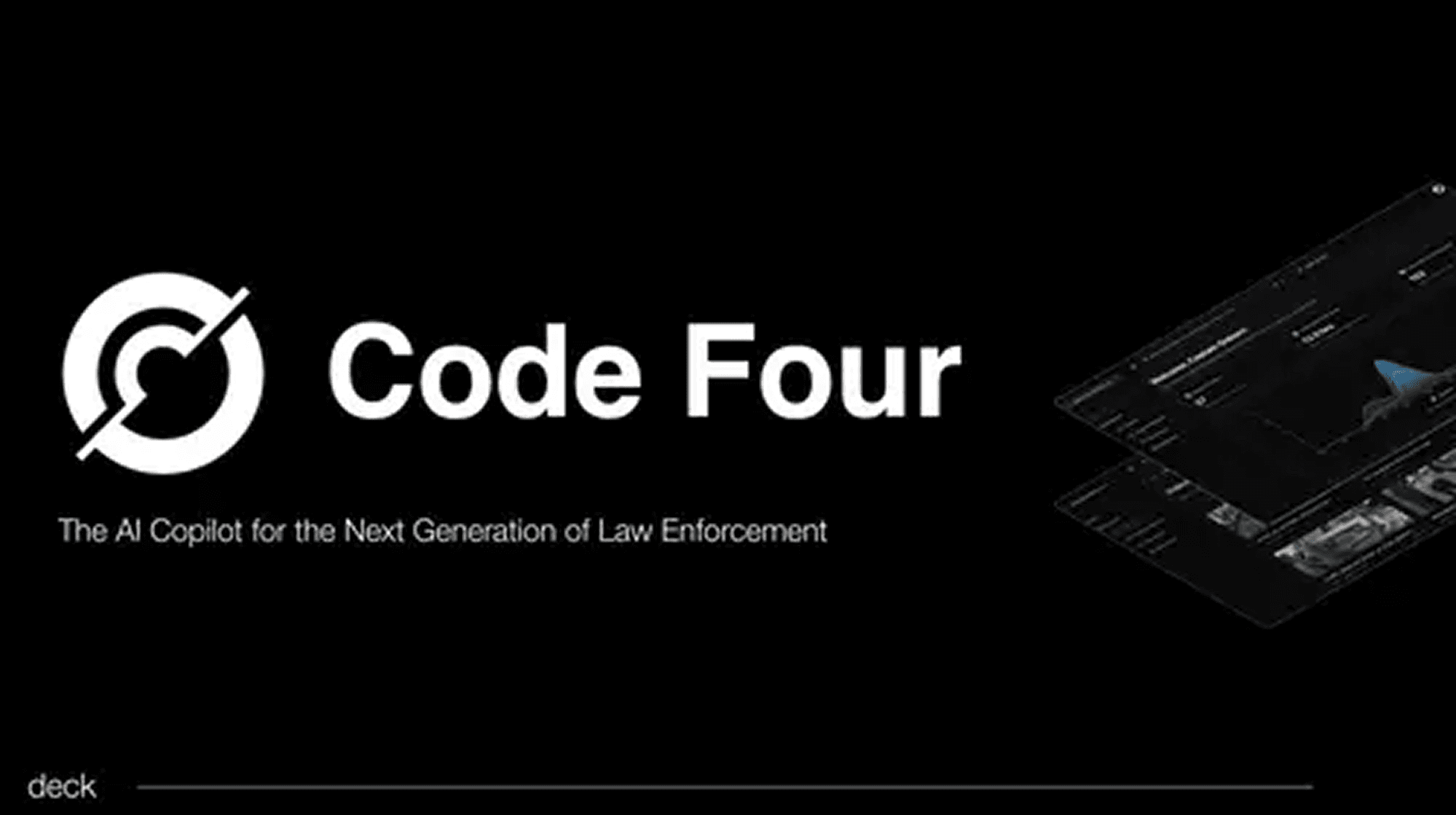 Code Four pitch deck — slide 1