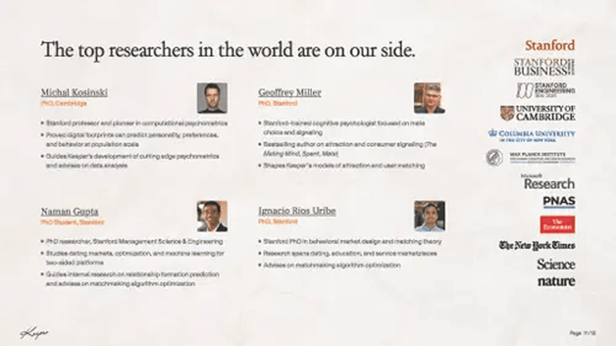 Keeper pitch deck — slide 11