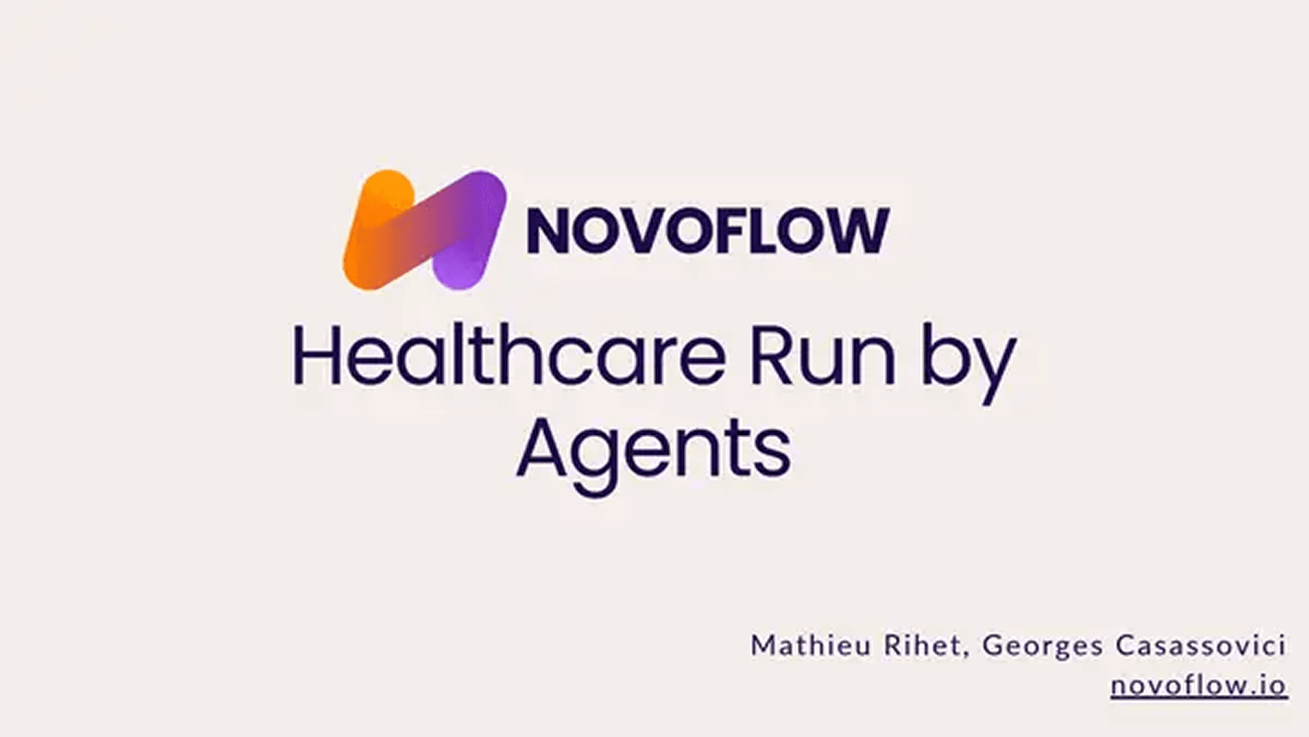 Novoflow pitch deck — slide 1