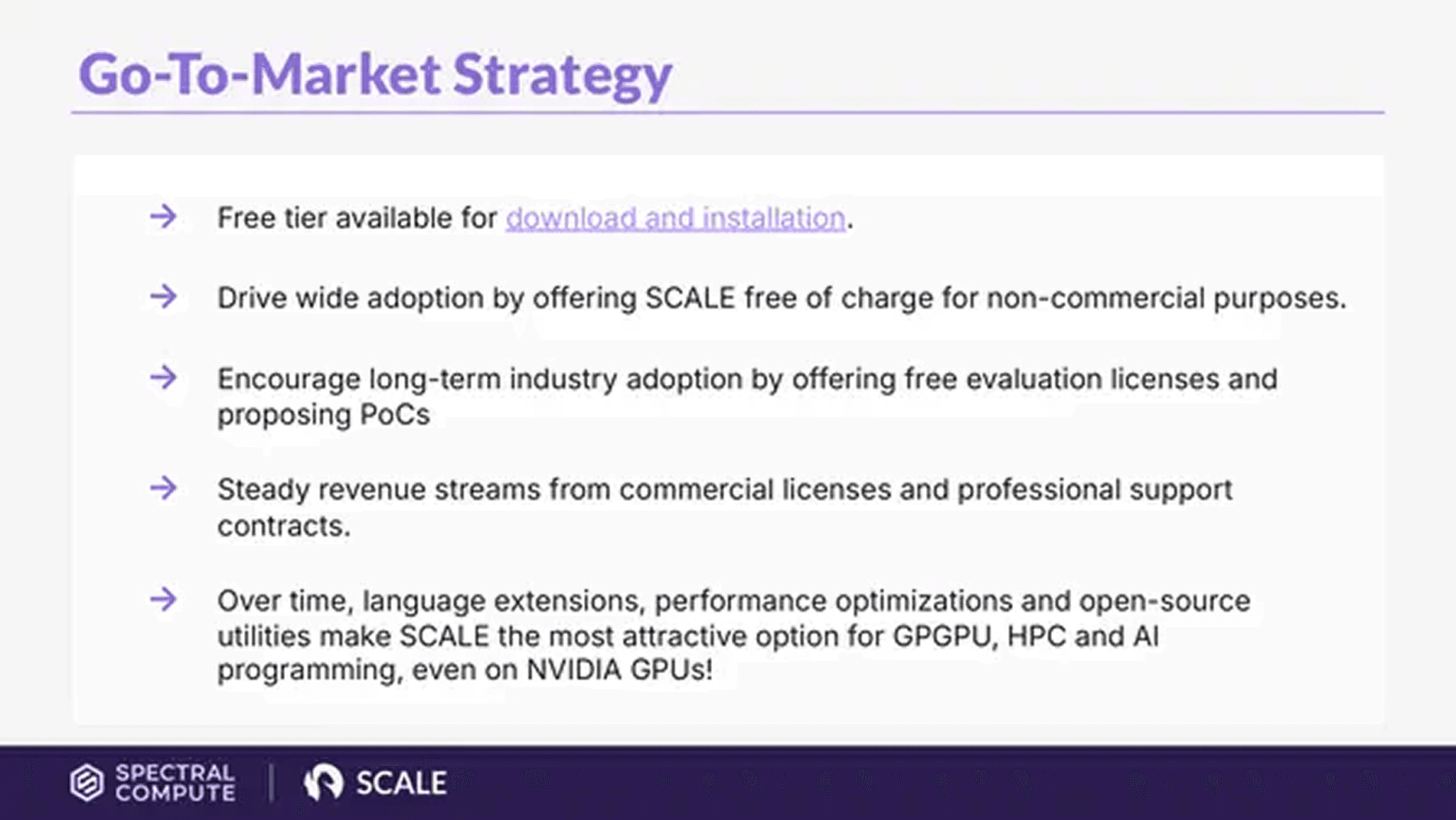 Spectral Compute pitch deck — slide 12