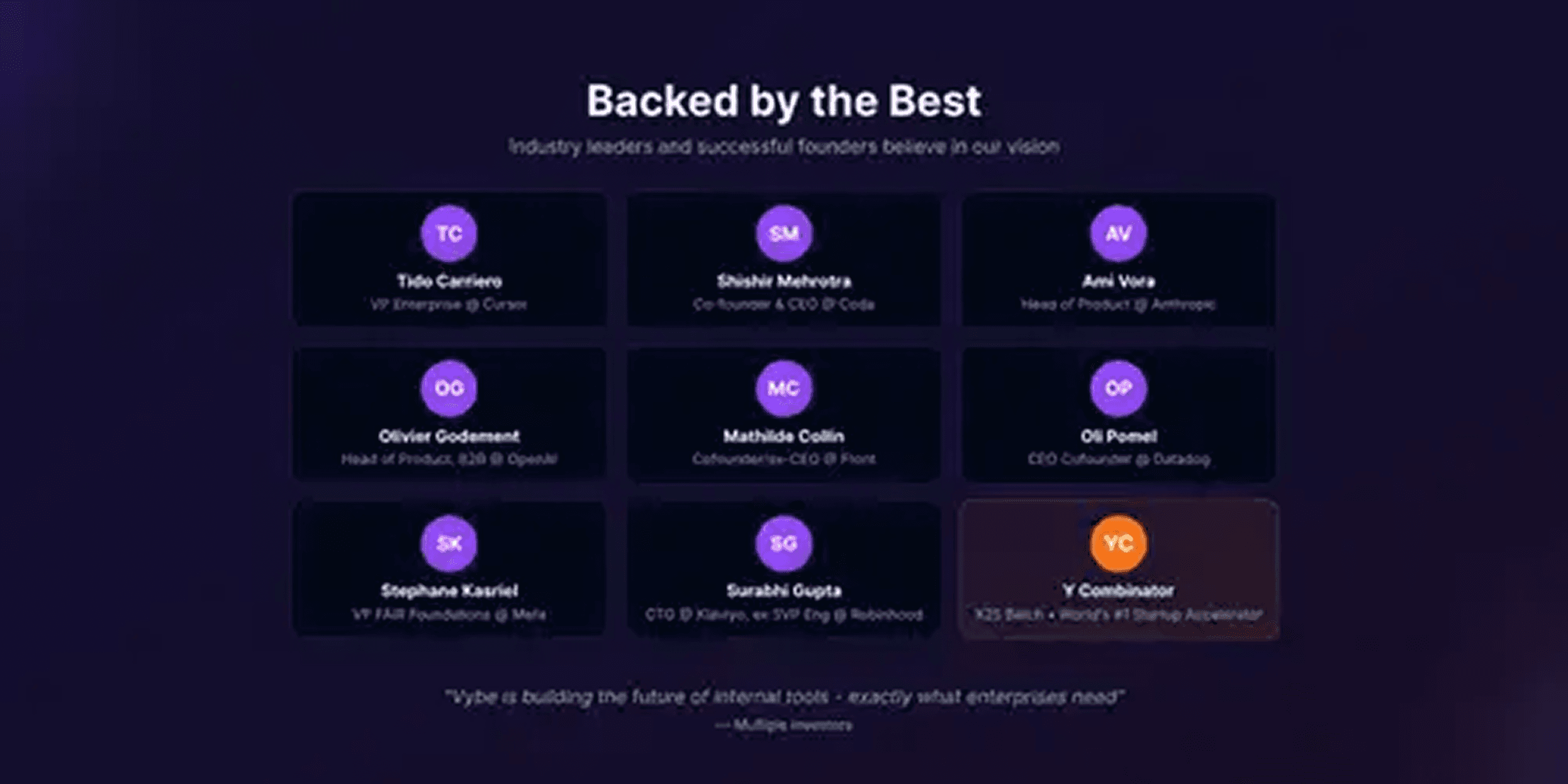 Vybe pitch deck — slide 8
