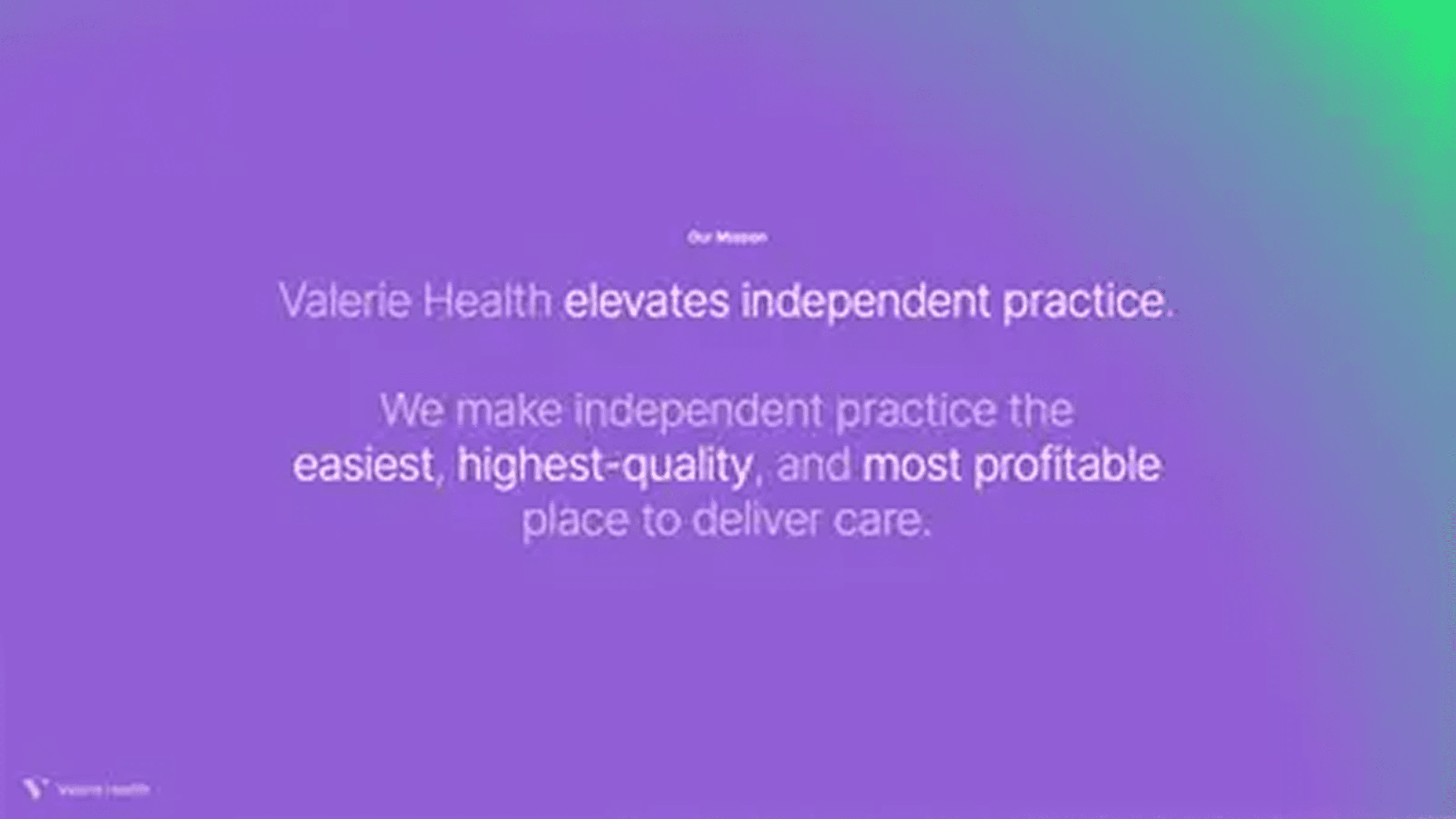 Valerie Health pitch deck — slide 3